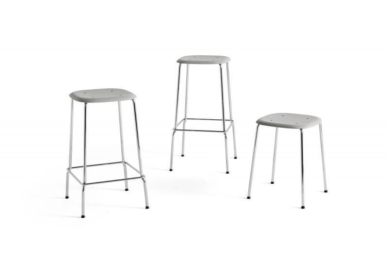 Soft Edge 80 High Barhocker Chrom - Eiche geräuchert Hay